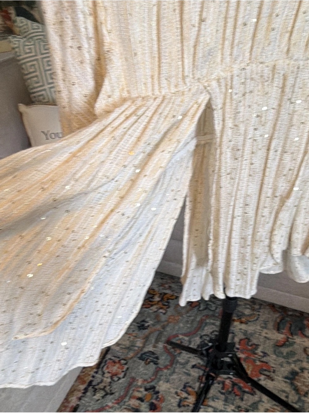 Free People Cream Backless Textured Mini Dress - Picture 3 of 5